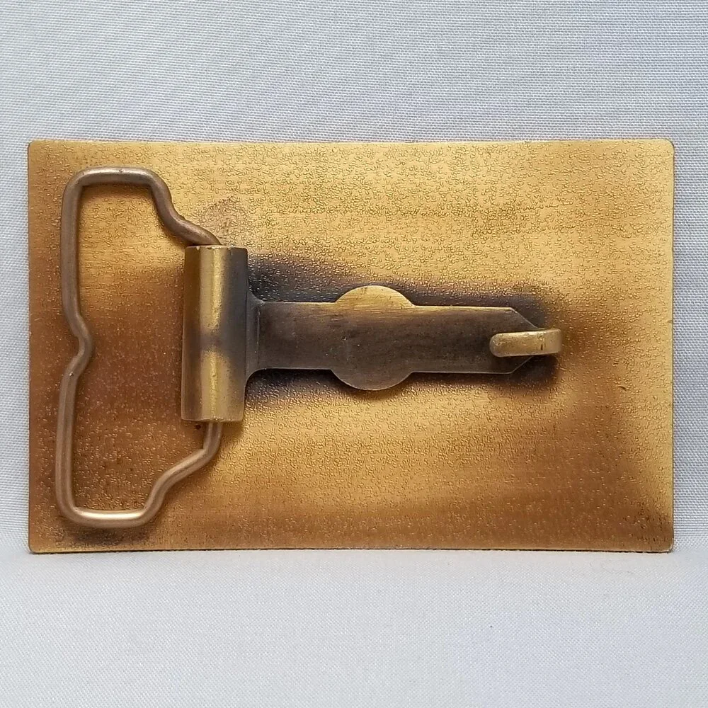 Vintage Belt Buckle Tabor Machine Company Bronze Color‎ Heavy